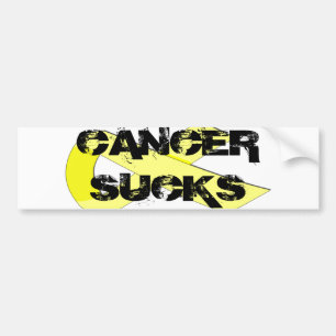 gult-bandet CANCER SUGER Bildekal