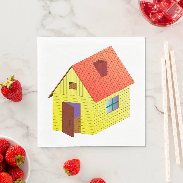 Gult Barn House Pappersservett (Skapare uppladdad)