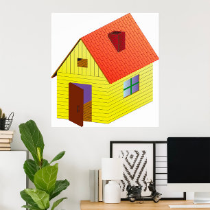 Gult Barn House Poster