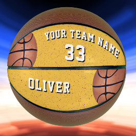 Gult Basketball Boll Player Team Namn nummer