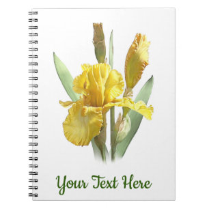 Gult Bearded Iris Flower Anteckningsbok
