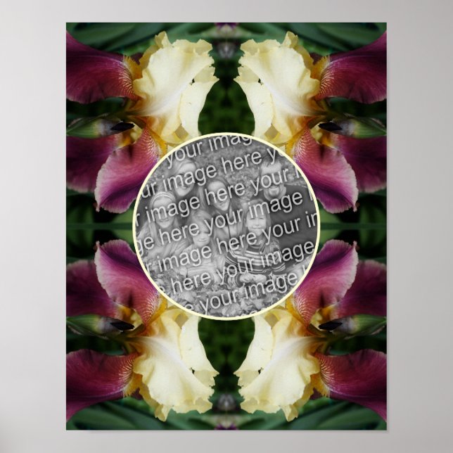 Gult Beared Iris Flower Skapar ditt eget foto Poster (Framsidan)