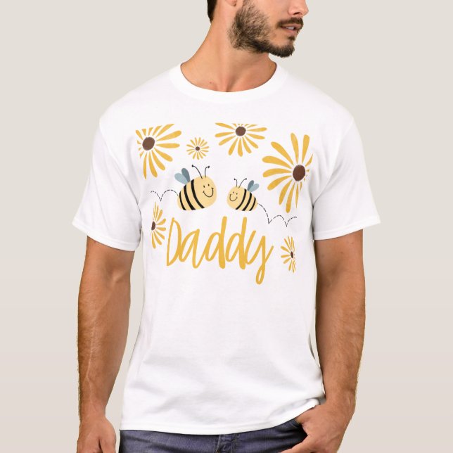 Gult Bee Solros pappa till Birthday Girl T Shirt (Framsida)