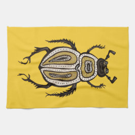 Gult Beetle Coola Insekt Entomology Art Kökshandduk