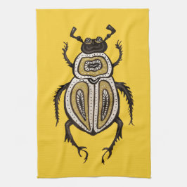 Gult Beetle Coola Insekt Entomology Art Kökshandduk
