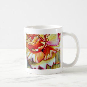 Gult Begonia-blommans vattenfärgsoriginalteckning Kaffemugg