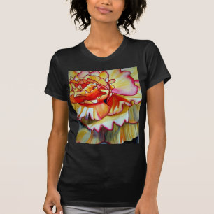 Gult Begonia-blommans vattenfärgsoriginalteckning Tee