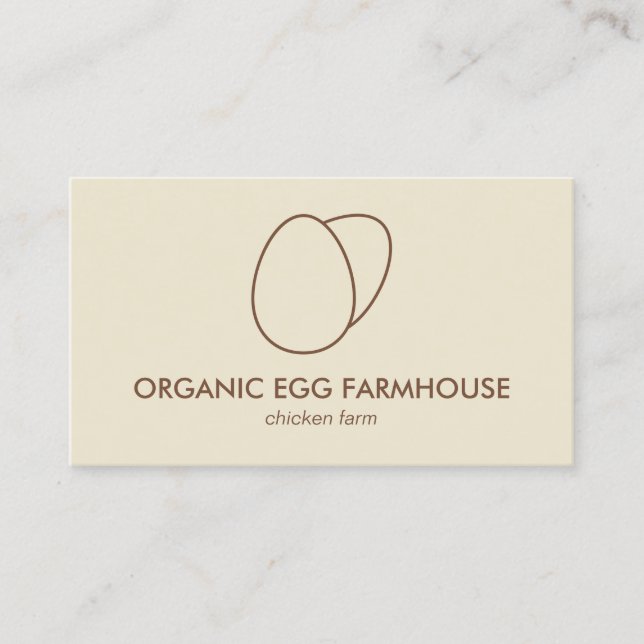 Gult Beige Farmhouse Chicken Egg Visitkort (Framsida)