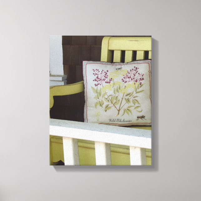 Gult Bench and Pillow - Martha's Vineyard Canvastryck (Framsida)