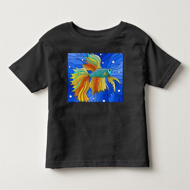 Gult Betta Fish Fighting Fish Fighting T Shirt (Framsida)
