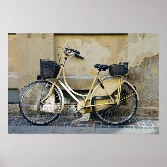 Gult Bicycle, Köpenhamn, Danmark Poster (Framsidan)