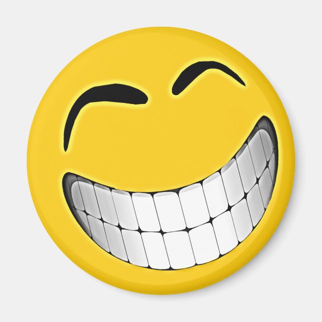 Gult Big Flina Ansikte Magnet (Framsidan)