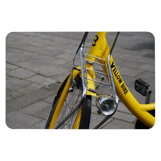 Gult Bike Amsterdam, Nederländerna Magnet (Horisontell)