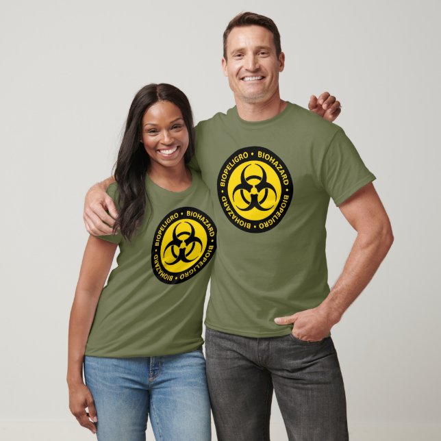 Gult Bilingual Biohazard Symbol T- Shirt T (Unisex)