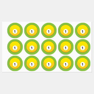 Gult Billiard Boll nummer ett Klistermärke