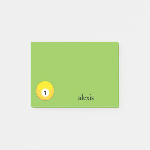Gult Billiard Boll nummer ett personalisera Post-it Block