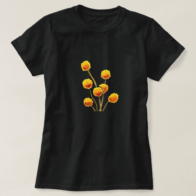 Gult Billy Button native Australian-blomman T Shirt (Design framsida)
