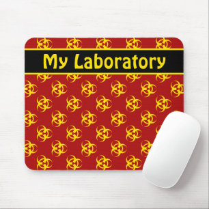 Gult Biohazard Mousepad w/ Anpassningsbar Text Musmatta