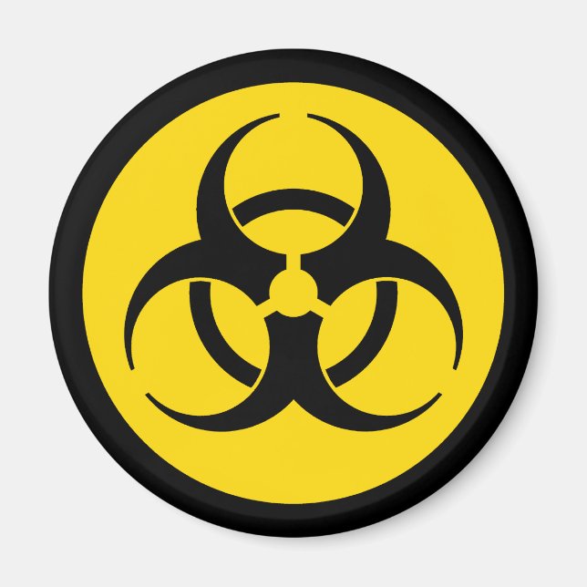 Gult Biohazard Symbol Magnet (Framsidan)