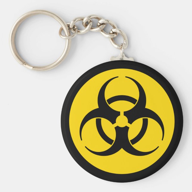 Gult Biohazard Symbol Nyckelring (Framsidan)