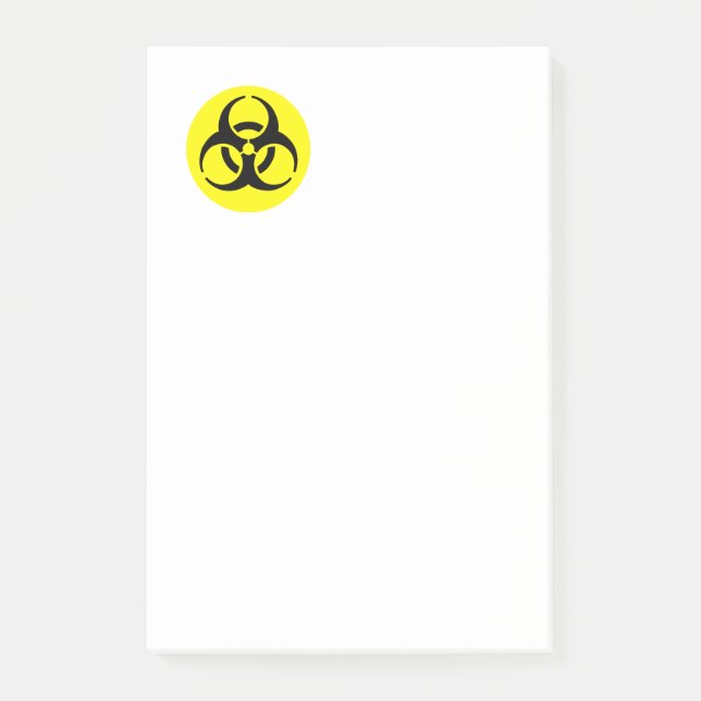 Gult BioHazard Symbol Post-it Block (Framsida)