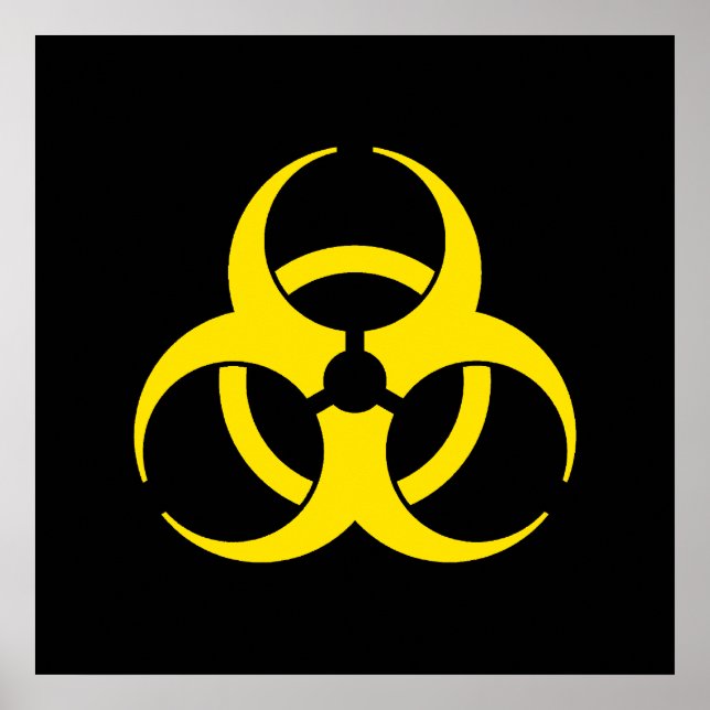 Gult Biohazard Symbol Poster (Framsidan)