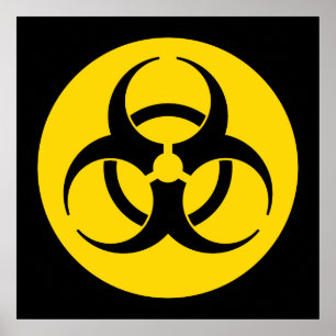 Gult Biohazard Symbol Poster
