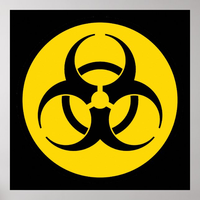 Gult Biohazard Symbol Poster (Framsidan)