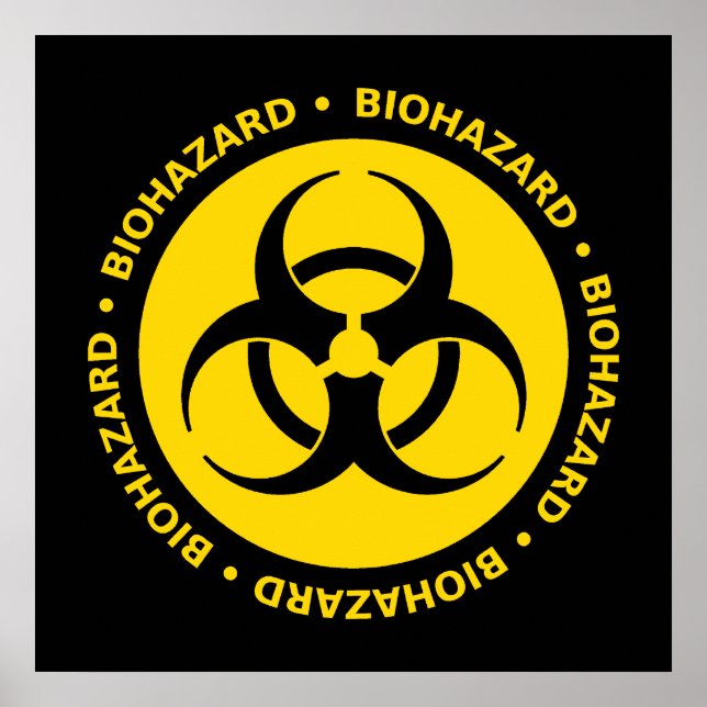 Gult Biohazard Symbol Poster (Framsidan)