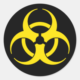 Gult Biohazard Symbol Sticker Runt Klistermärke