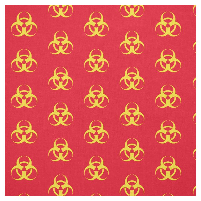 Gult Biohazard Symbol Tyg (Provkarta)