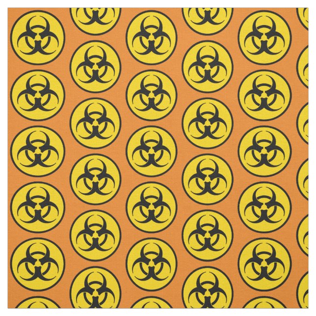 Gult Biohazard Symbol Tyg (Provkarta)