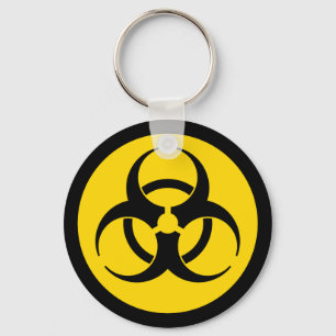 Gult Biohazardsymbol Nyckelring
