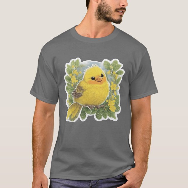 Gult Bird-gåva T Shirt (Framsida)