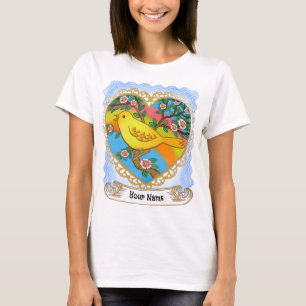 Gult Bird Heart Grandma T-Shirt
