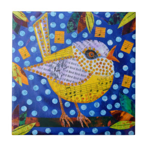 Gult Bird Kakelplatta