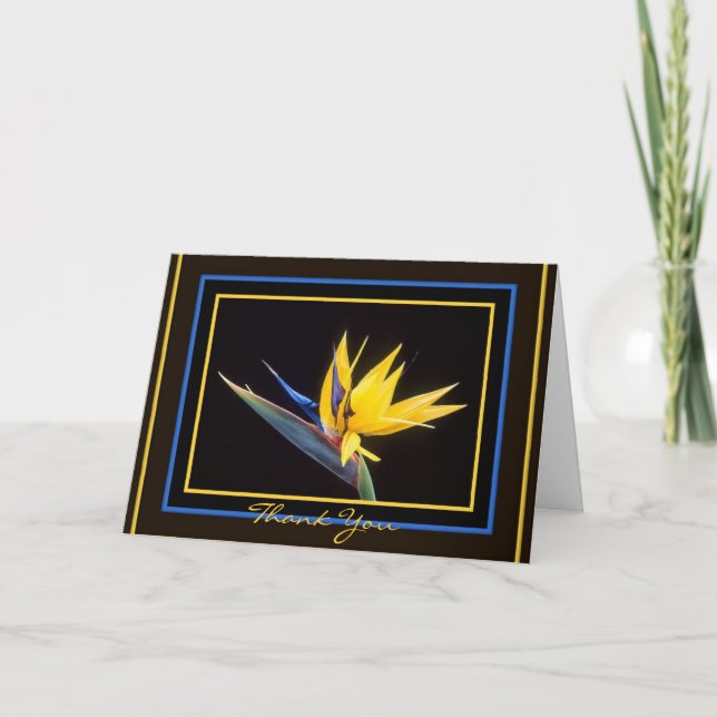 Gult Bird-of-Paradise Thought Tack you Card Kort (Framsida)