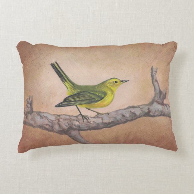 Gult Bird Prydnadskudde (Framsidan)