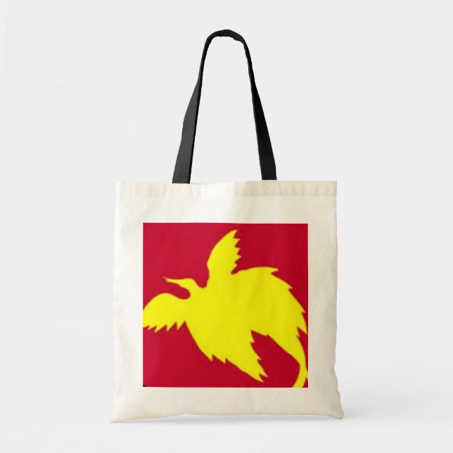 Gult Bird Tote Bag Tygkasse (Framsidan)
