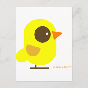 Gult Bird Vykort