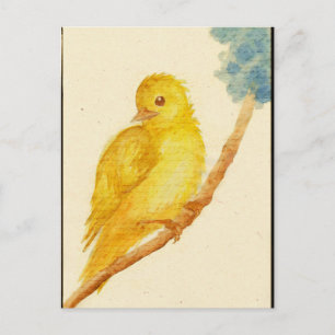 Gult Bird Vykort