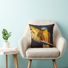 Gult Bird Wildlife Söt Macaw Kudde