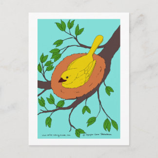 Gult Birds bo Vykort