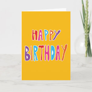 Gult Birthday Kort