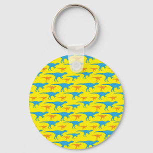 Gult Blå Orange Dinosaur-design Mönster-gåvor Nyckelring