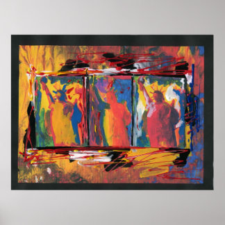 Gult blå röd orange, blå friheter poster