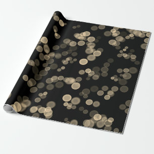 Gult Black Abstrakt Bubble Bokeh Mönster Presentpapper