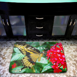 Gult Black Butterfly Photography Dream Script Badrumsmatta