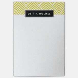 Gult & Black Chevron Mönster Post-it Block