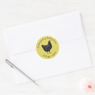 Gult Black Chicken Monogram Farmhouse Runt Klistermärke